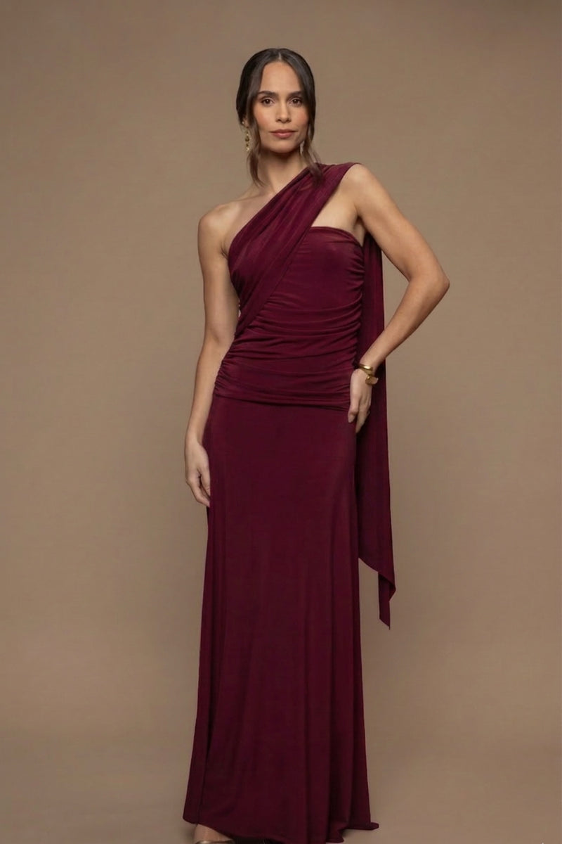 Robe écharpe Fatale bordeaux